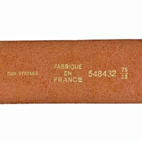 Vintage French Red Tooled Leather Belt w/ Sculptural Silver Buckle & Keeper 80s - Picture 13 of 14